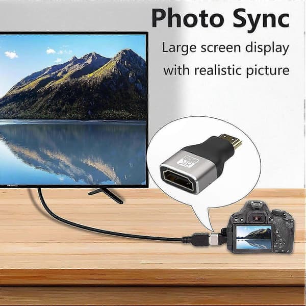 HDMI 2.1 Mini Han til Hun Adapter, 8K Kompatibel Kobling til Kamera og Videokamera Brug