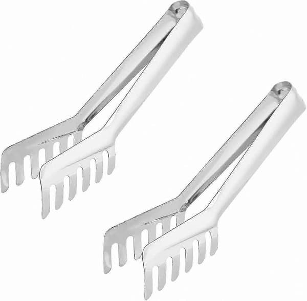 2-pack pastatång i rostfritt stål, köksspagettigafflar, serveringstång för nudlar