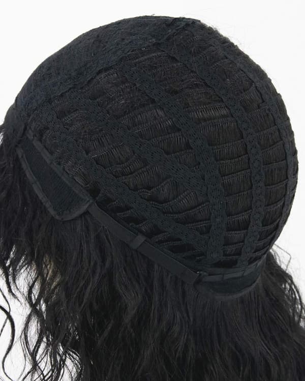 Sort top herre 80'er mullet paryk rocker punk popstjerne paryk sort