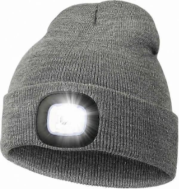 Hue med lys, 4 indbyggede LED-pandelygter, håndfri pandelampe