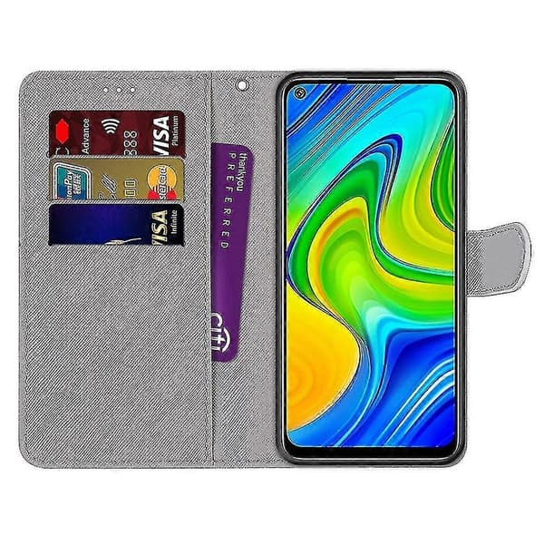 Korsstrukturfodral för Xiaomi Redmi Note 9/10X 4G Fluorescerande Vatten Design Skyddande Telefonfodral
