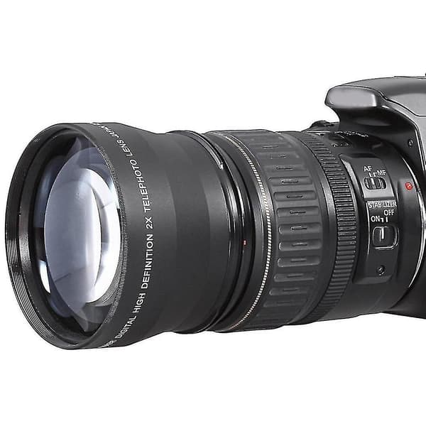 55 mm 2X teleobjektiv telekonverter för 18-55 mm
