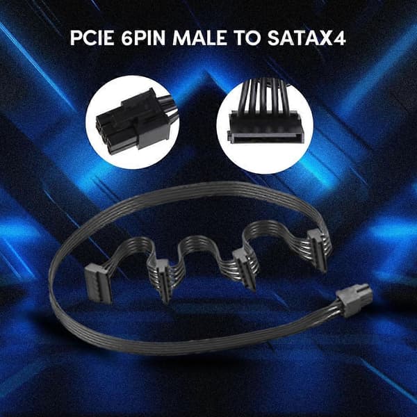 til RM550x RM650x 6PIN til 4x SATA strømmodulkabel til RM750x RM850x RM1000x