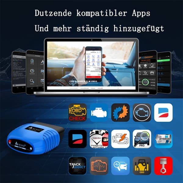 Nexlink OBD2 Bluetooth 5.0 til biler og motorcykler, OBD2-diagnoseenhed Bluetooth, OBD2 Bluetooth-adapter til iOS og Android