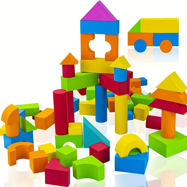25 stk EVA Byggeklosser, DIY Kreative Myke Lekefigurer, Stable Skum Byggeleker, STEM Gaver, Montessori Gaver 25pcs