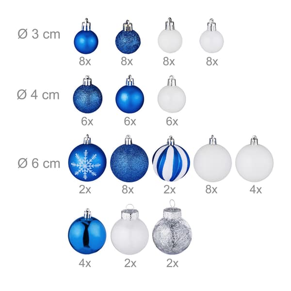 Christmas Tree Baubles in a 101-piece set, CJY en-US