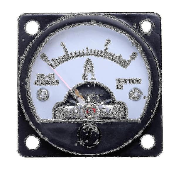 AC 0-3A Rundt Analogt Panelmåler Strømmåler Amperemeter Svart