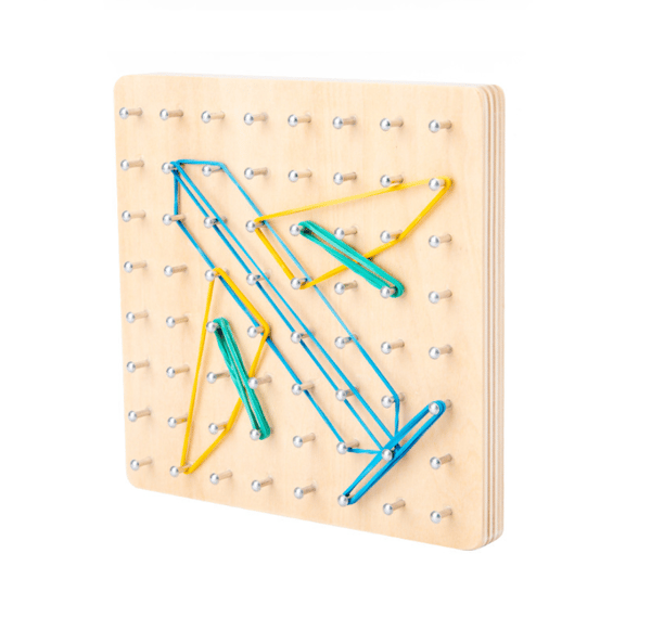 Geometrisk bräda i trä, geometrisk bräda, träleksaker för Montessori