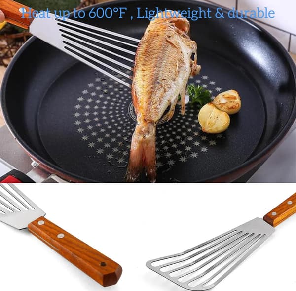 Metallspatel med hål för non-stick-pannor lämplig för matlagning i köket, grillning av ägg