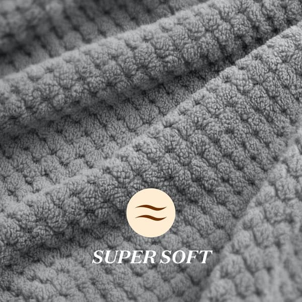 Stor mikrofiber hårhåndklæde-wrap til kvinder, 26\"×40\" superabsorberende hurtigtørrende hårturban med elastikbånd til langt, krøllet og tykt hår, grå
