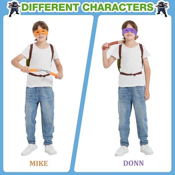 Ninja Turtle Superhelt Cosplay Kostume Fødselsdagsfestartikler til børn B