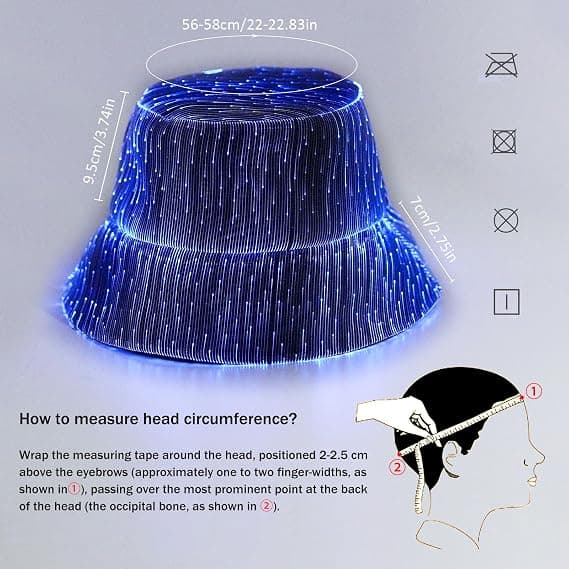 LED Rave Bucket Hat Lysande Fiskarhatt Festutrustning