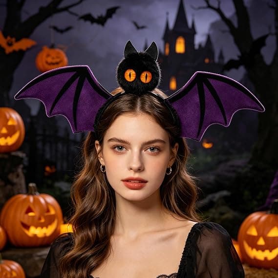 Halloween Flaggermushodebånd Flaggermusvinge Hodebånd Vampyrflaggermus Hodeplagg Halloween Kostymer for Cosplay Party Vinge