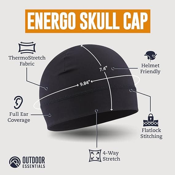 Outdoor Essentials Skull Cap Hjälmfoder - Termisk Fleece för Cykelutrustning - Stretchig Passform Herr Mössa - Lätta Skull Caps