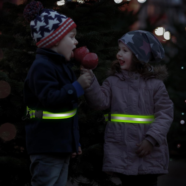 Reflexbälte för nattpromenader, hög synlighet, reflexutrustning för löpning, midjebälte, 2-pack.