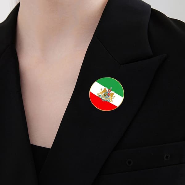 Unikt Iran Design Rustfrit Stål Reversnål Broche Dekorativ Del Sølv silver Map three