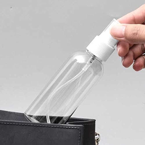 Förpackning med 6 50 ml transparenta tomma påfyllningsbara återanvändbara finfördelningsflaskor i plast