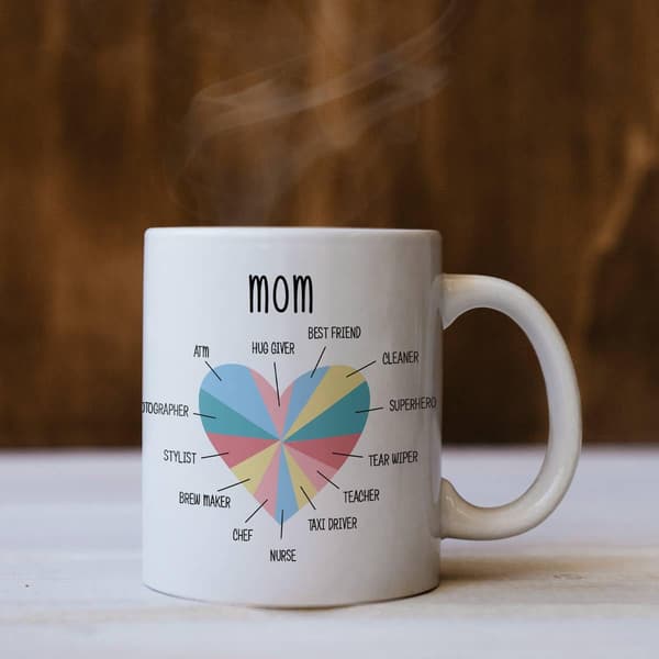 Mamma Kaffemuggar Samling Flerfärgad (Mammas Hjärta) Presenter till Mamma