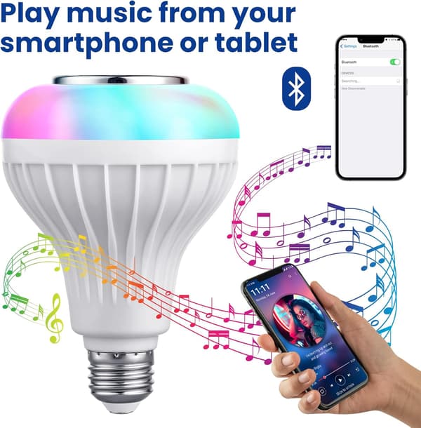 LED-lampa med Bluetooth-högtalare fjärrkontroll och appstyrning; det perfekta valet för hemmafester sovrum och inomhusbelysning.