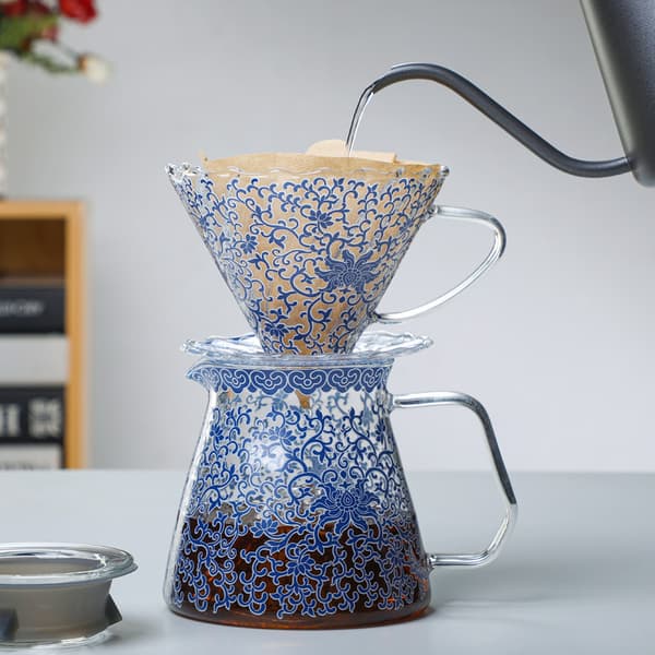 Pour-over kaffemaskinesæt med drypfilter glaskaffemaskinesæt perfekt til hjemmekontorgave