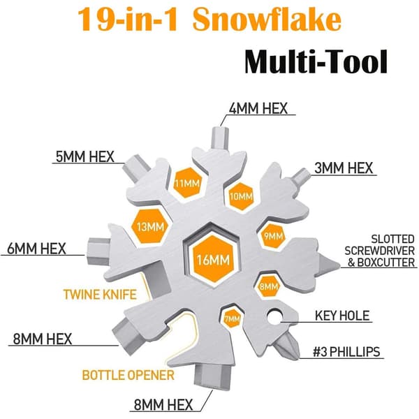 Skrutrekker 19-i-1 Snøfnugg Multiverktøy 4-pakning