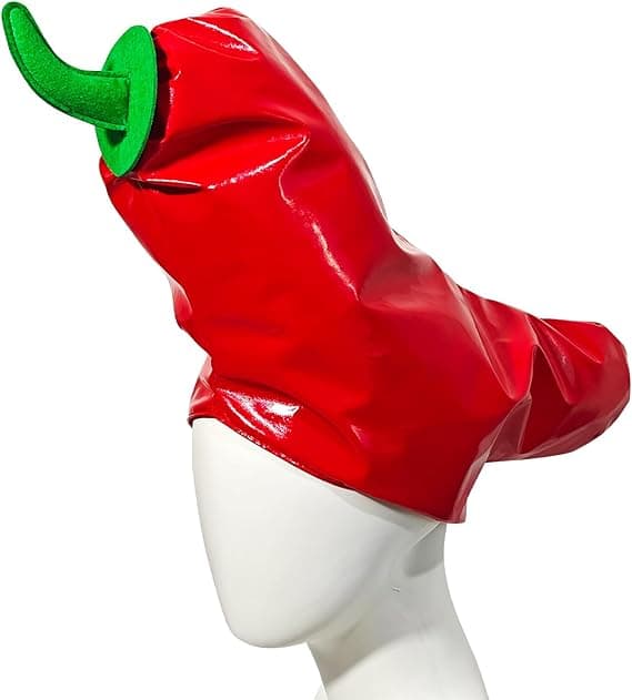 Nyhet Het Pepparhatt Rolig Röd Chilipepparhatt Kostymmask för Halloween Julfest