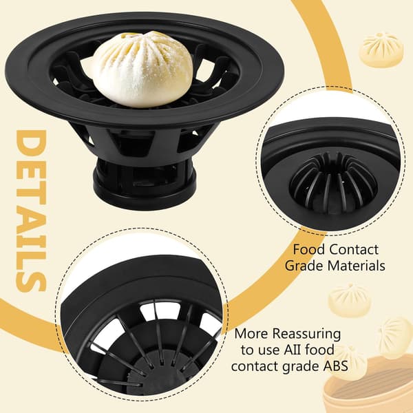 Baozi Maker 7.09\" Dumpling Momo Ravioli Maker Machine Instant Pastry Pie Steamer Bun Mold Black