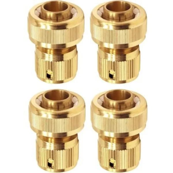 19 mm (3/4\") Messing Hageslange Hurtigkoblinger – Pakke med 4