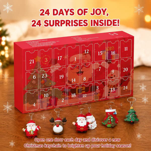 Julkalender 2026 24-dagars nedräkning 24 överraskningsfigurer present Keychain