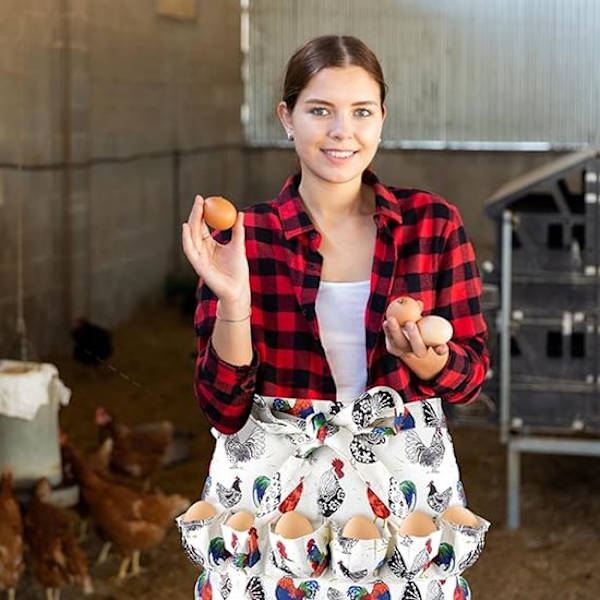 Eggsamleforkle — Forkle for å samle egg fra høns, ender og gjess — Hønseeggholder — Eggsamleforkle for husmødre og bønder