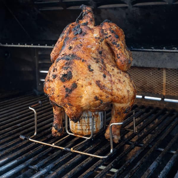 Øldåse Kyllingeholder til Grill og Ryger Premium Kvalitet Rustfrit Stål Øl Kyllingestativ med Håndtag
