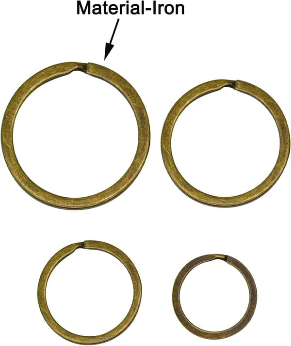 4x15 stk 20+25+30+35mm Split Hoop Nøkkelringer Nøkkelringholder Antikk Bronse DIY (60 stk)