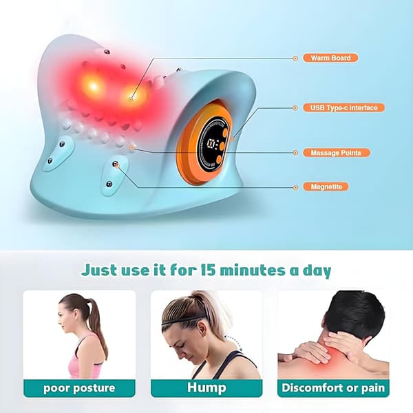 Terapeutisk Nackmassage Elektrisk 4D med Värme