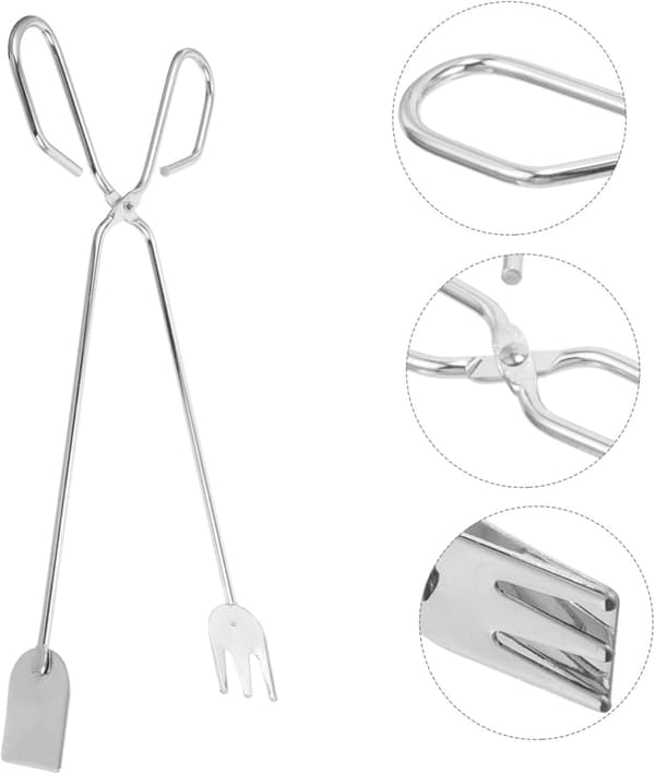 Camping BBQ Eldstad Tång Eldstad Verktyg Ved Tång Spis Hushållsklämmor BBQ Eldstad Tång Pincett Klämmor Eldstad Utomhus Camping Verktyg