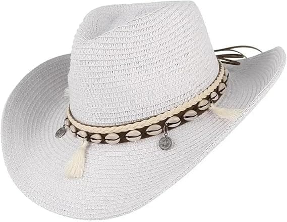Strå Cowboyhat til Mænd og Kvinder Bred Skygge Western Solhat Pakbar Panama Strandhat til Sommer