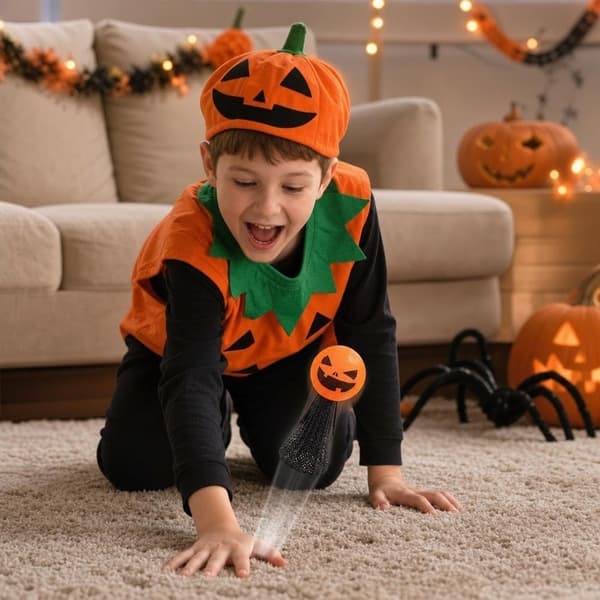 Hoppande leksaker 12 st nyhet pumpahuvud Halloween-festartiklar