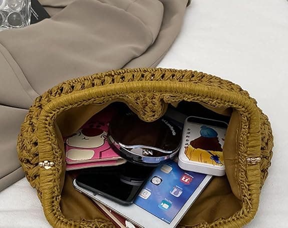 Bohemia Sommar Stråstrandväska Kvinnor Axelväskor Crossbody-väska Rese Hobo Handväskor Aftonclutchväskor