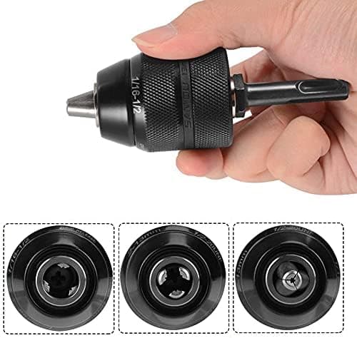 Kraftig Professionel 2-13mm 1/2-tomme Nøglefri Borepatron med SDS-Plus Nøglefri Adapter til Borepatron til Borehammere og Slagboremaskiner