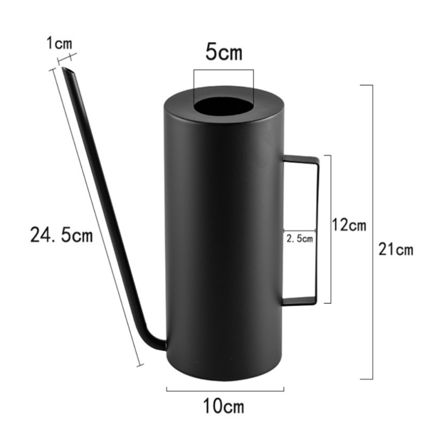 Vandkande 50oz/1.5L Vandkande i rustfrit stål til udendørs og indendørs stueplanter (mat sort)