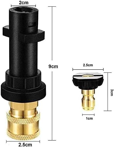 Högtryckstvättspistoladapter 1/4\" Spraymunstycksspetsar Set Mässing Hona Snabbkoppling för Karcher k2 k3 k4 k5 k6 K7