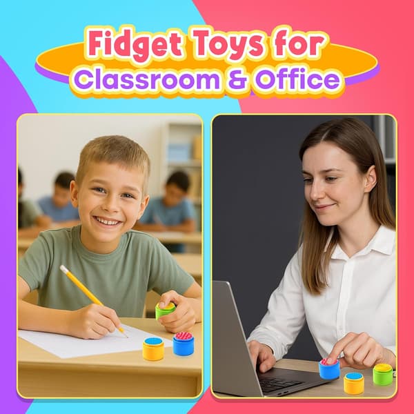 Sensorisk Fidget Legetøj til Børn og Voksne: 3-pak Teksturerede Fidget Clickers til Angstlindring Sensorisk Legetøj til Autisme ADHD Børn Beroligende Knap Fidget Legetøj