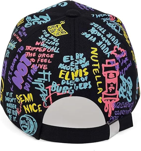 Graffiti Baseball Cap Unisex Baseball Cap Justerbar Bomull Graffiti Doodle Sport Caps for Menn Kvinner