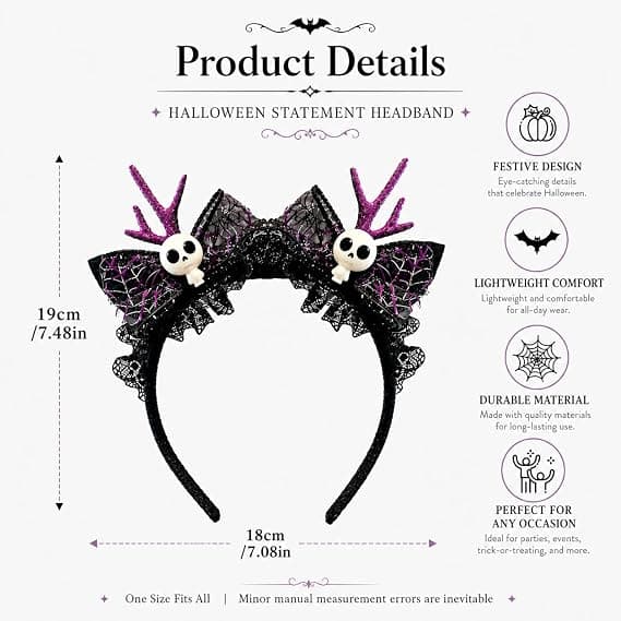 Häxhattsdiadem för Halloween (Lila)