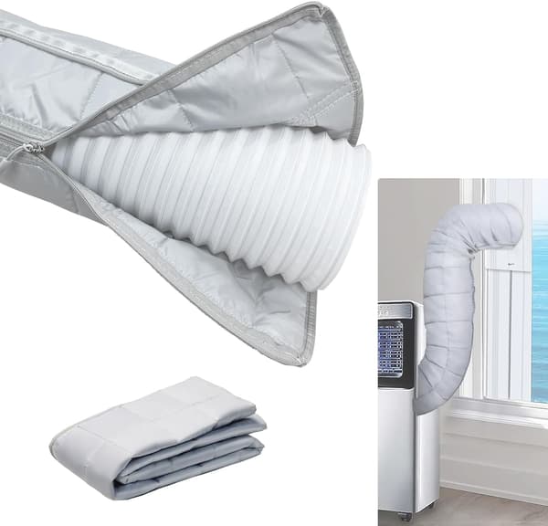 Bærbar AC Slange Isoleringsmuffe Universal Pasform til 5\" & 5.9\" Diameter Udluftningsrør Aircondition Slangedæksel AC Rør Isoleret Indpakning AC Udstødningsrør