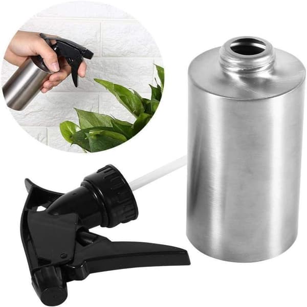 Vattenkanna i rostfritt stål med handpress och spraymunstycke 350ml