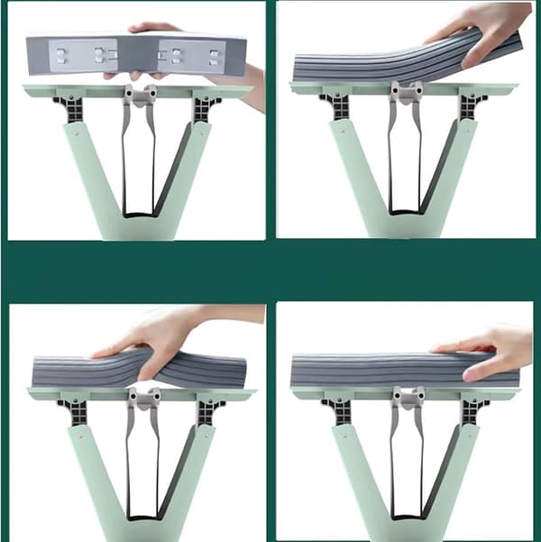 Gulvmoppe, Microfiber Flat Moppe med Integreret Vridesystem, Våd Tør og Støvmoppe til Hårdttræ, Laminat & Fliser (Hvid, Størrelse: 1 Stykke Klud)