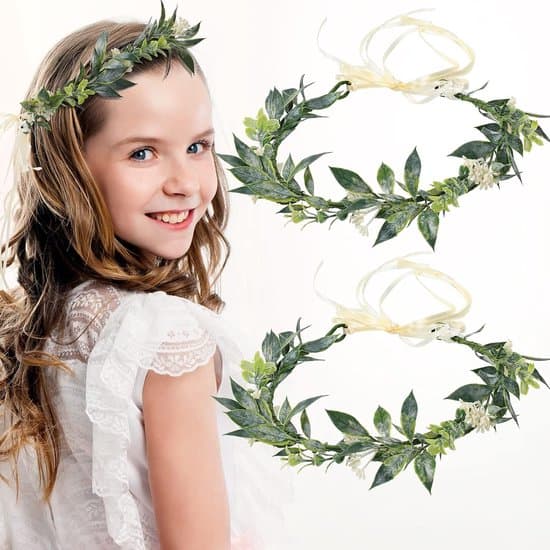 Blomsterhårkrans – Juleblomsterkrone – Julehårbånd – Hårtilbehør med grønne blader – Juledekorasjon – Brudehodeplagg med eukalyptus