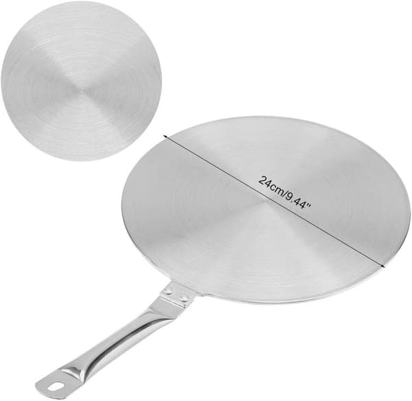 Induksjonsdiffusor i rustfritt stål - 24 cm varmefordeler for gass-/elektriske komfyrer