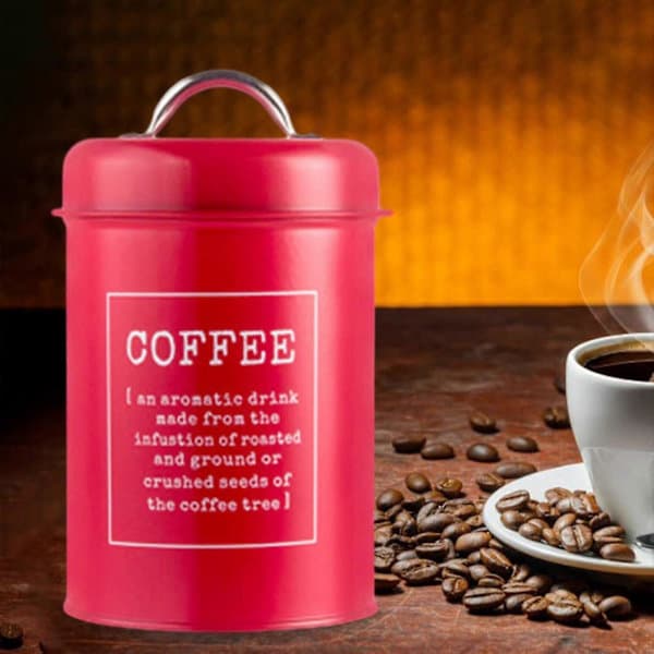 Kaffekrukke Slikkrukke Chokoladekrukke Tørfoder Lufttæt Låg 1,2l Snacks Slik Organizer Køkkenbeholder Til Skab Hylde Rød Red