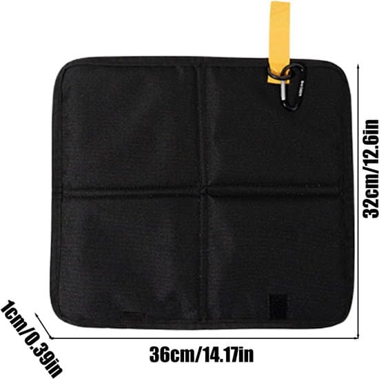 Sammenklappelig sædepude - Med velcro - 36 x 32 cm - Bærbar - Velegnet til picnics camping vandreture backpacking bjergbestigning Sort